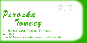 piroska tomecz business card